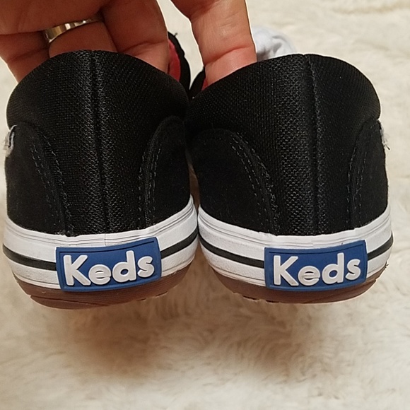 Women's Black Canvas Keds - Picture 2 of 6